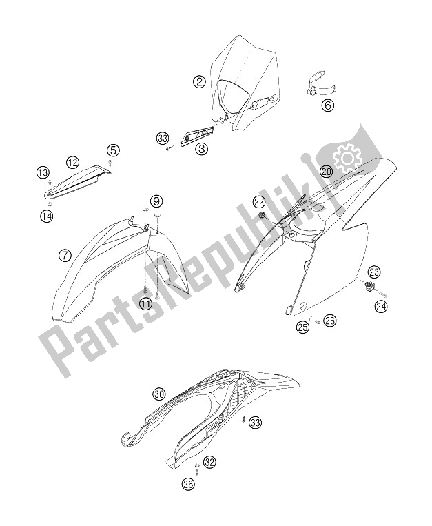 All parts for the Mask, Fenders of the KTM 300 XC W South Africa 2006