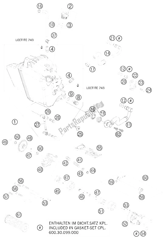 All parts for the Lubricating System of the KTM 990 Supermoto Orange Europe 2008