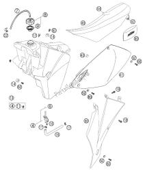 réservoir de carburant, siège, couvercle 2t sx