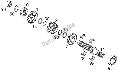 Tutte le parti per il Trasmissione I 125? 93 del KTM 125 EXC M O Europe 1996