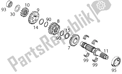 Toutes les pièces pour le Transmission I 125? 93 du KTM 125 SIX Days M ö Europe 1996