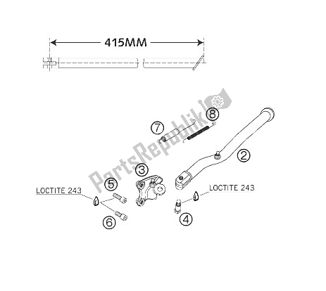 All parts for the Side Stand of the KTM 660 SMC Europe 2006