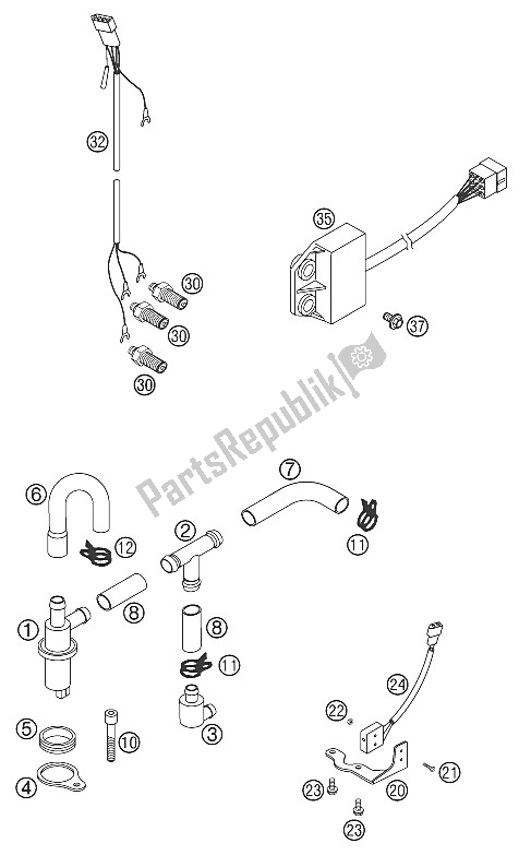 All parts for the Epc Lc4 2000 of the KTM 400 LC4 E Europe 2001