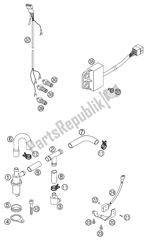 All parts for the Epc Lc4 2000 of the KTM 640 Duke II Lime Australia 2001