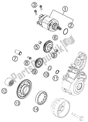 Todas las partes para Arrancador Eléctrico de KTM 350 SX F Cairoli Replica 11 Europe 2011