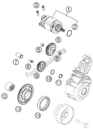 Todas las partes para Arrancador Eléctrico de KTM 350 SX F Europe 2012