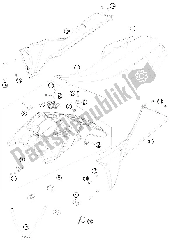 Tutte le parti per il Serbatoio, Sedile, Coperchio del KTM 450 XC ATV Europe 2008