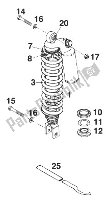 Alle onderdelen voor de Achterwielophanging Wp 400/620 Rxc-e '98 van de KTM 400 RXC E USA 1998