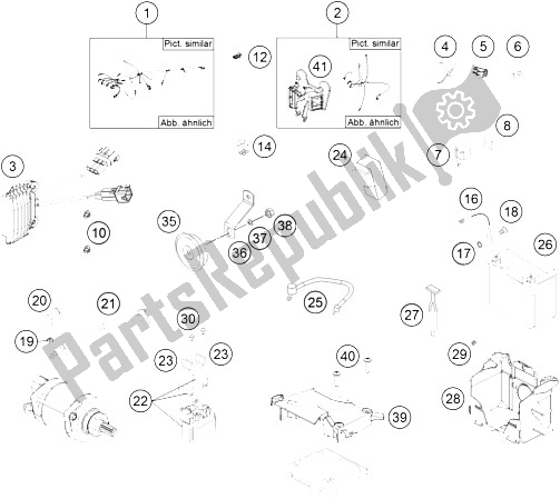 Alle onderdelen voor de Kabelboom van de KTM 450 EXC Europe 2015
