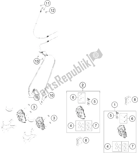 Wszystkie części do Zacisk Hamulca Z Przodu KTM 1190 Adventure R ABS Europe 2015