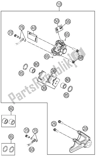 Toutes les pièces pour le étrier De Frein Arrière du KTM 85 SXS 17 14 USA 2015