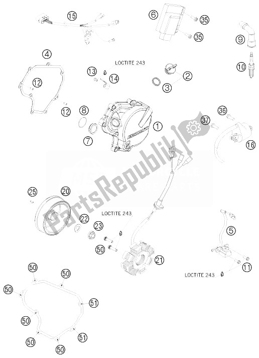 All parts for the Ignition System of the KTM 450 EXC Champion Edit USA 2010