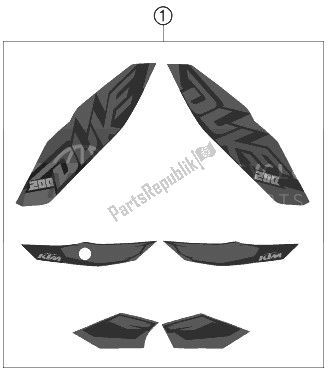 All parts for the Decal of the KTM 200 Duke White W O ABS B D 13 Europe 2013