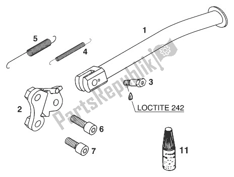 All parts for the Stand Side Lse,duke '97 of the KTM 640 Duke E Europe 1998