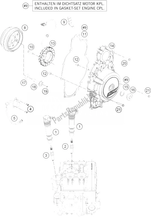 Tutte le parti per il Sistema Di Accensione del KTM 1190 Adventure ABS Grey USA 2013