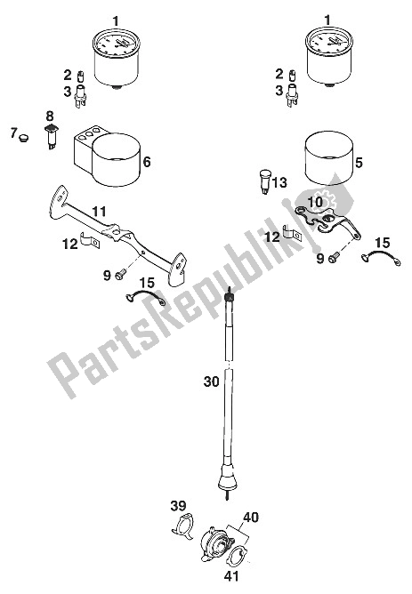 All parts for the Speedometer Vdo Sc '96 of the KTM 400 Super Comp WP Europe 1996