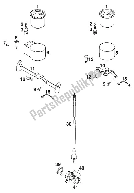 Tutte le parti per il Tachimetro Vdo Sc '96 del KTM 620 Super Comp 4T Europe 1996