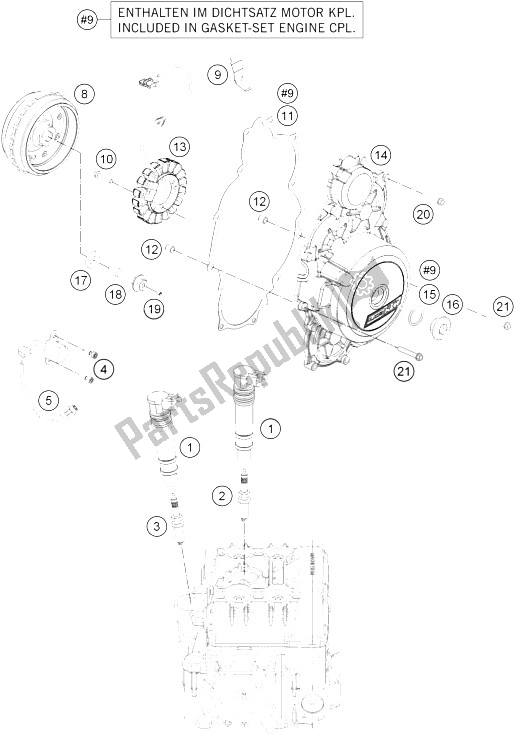 All parts for the Ignition System of the KTM 1190 ADV ABS Grey WES Europe 2013