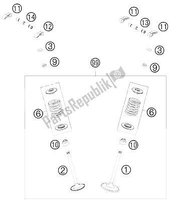 All parts for the Valve Drive of the KTM 450 SX F Europe 2009