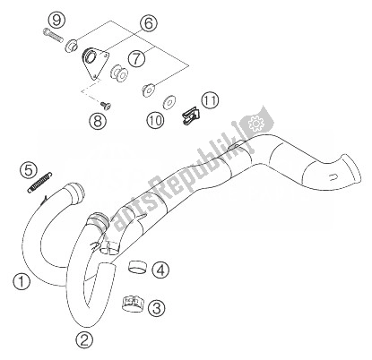 All parts for the Manifold 625 Sxc of the KTM 625 SMC Australia United Kingdom 2004