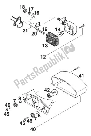 Alle onderdelen voor de Knipperlicht, Achterlicht 125lc2 '96 van de KTM 125 LC2 100 Orange Europe 110372 1997