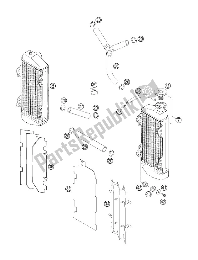 All parts for the Cooling System of the KTM 300 XC USA 2006