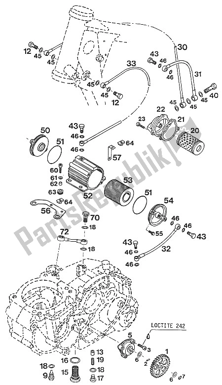 Todas as partes de Sistema De Lubrificação Lc4 Egs, Rxc, Exc do KTM 620 RXC E USA 1995