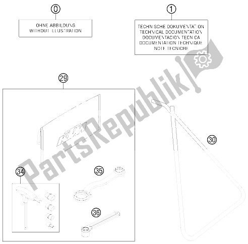 All parts for the Accessories Kit of the KTM 50 SX Europe 2015