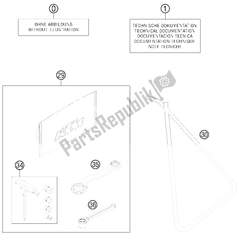 All parts for the Accessories Kit of the KTM 50 SXS 2016