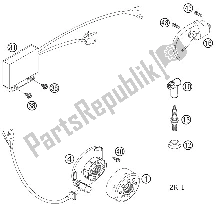 All parts for the Ignition System of the KTM 250 SX Europe 2005