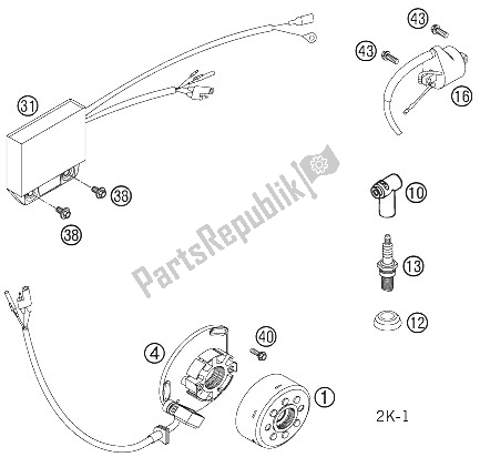 All parts for the Ignition System of the KTM 250 SXS Europe 2005