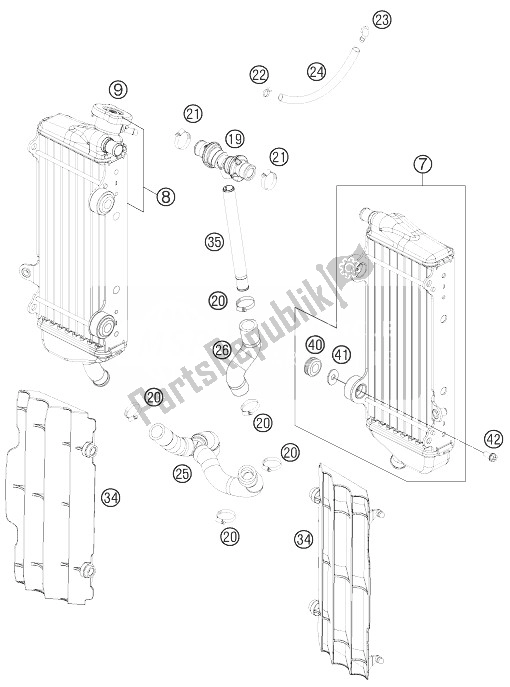 Todas las partes para Sistema De Refrigeración de KTM 250 XC F USA 2013