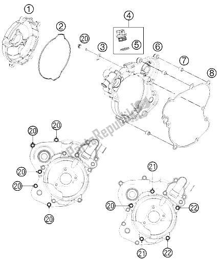 Toutes les pièces pour le Couvercle D'embrayage du KTM 65 SX Europe 2015