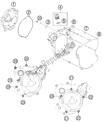 Wszystkie części do Pokrywa Sprz? G? A KTM 65 SX Europe 2015
