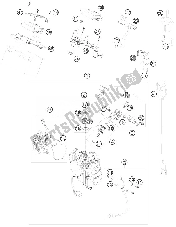 Tutte le parti per il Corpo Farfallato del KTM 690 Duke Black USA 2010