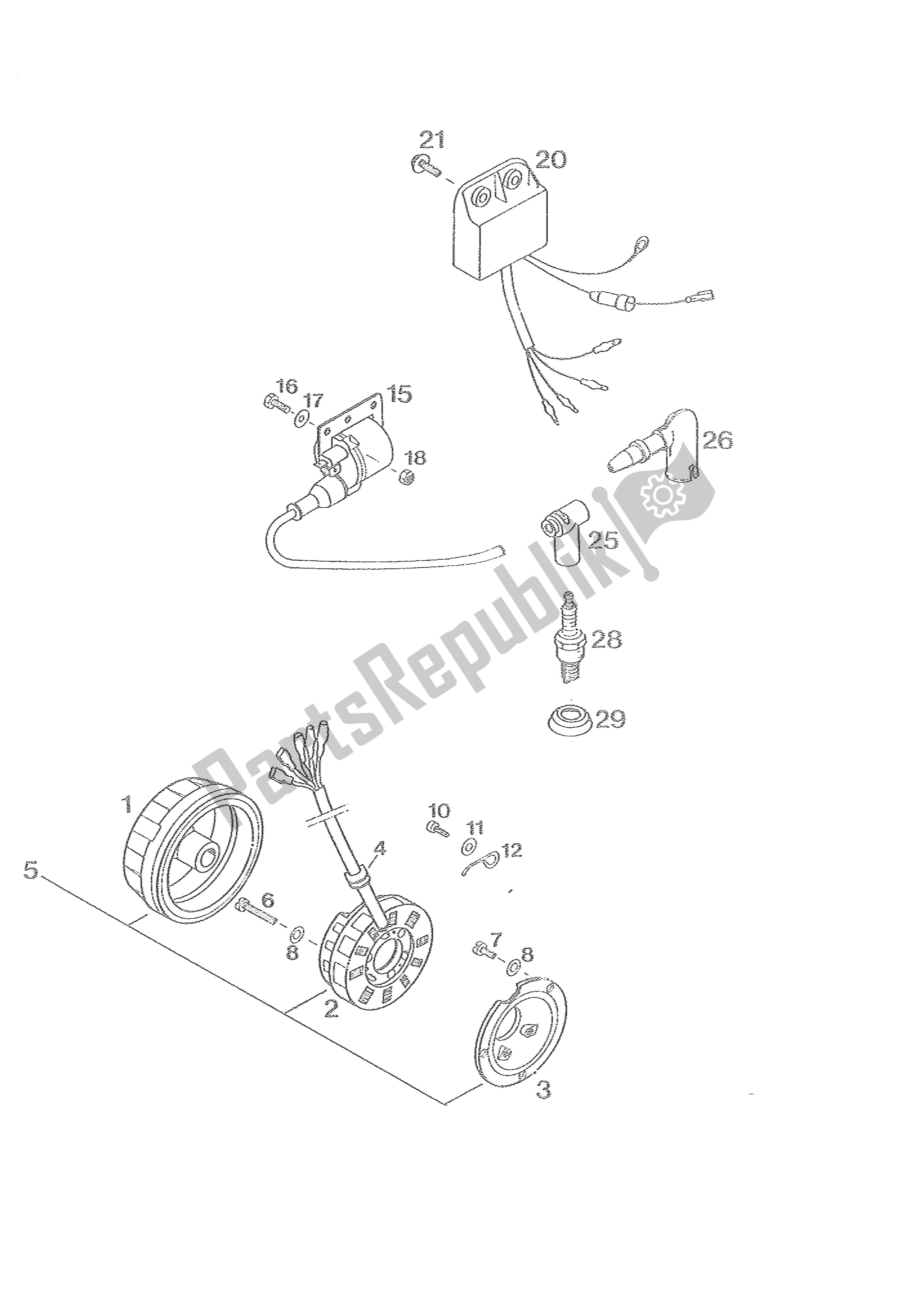 Tutte le parti per il Accensione Sem K11 / 60g-05? 94 del KTM 125 EGS M ö 6 KW Europe 1996