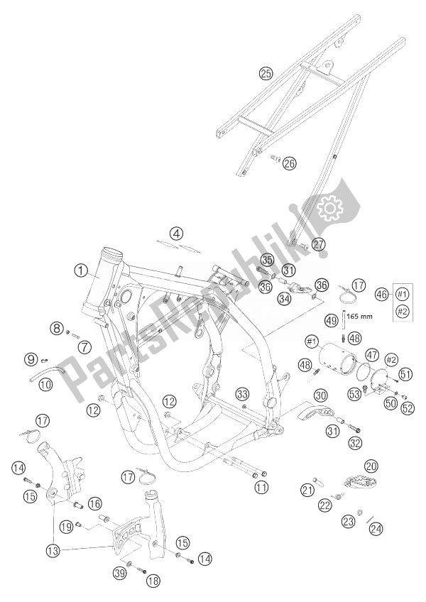 Toutes les pièces pour le Cadre, Sous-cadre 450 Sms du KTM 450 SMS Europe 2004