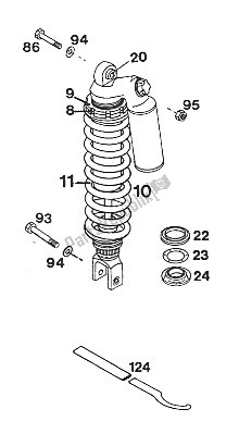 All parts for the Rear Suspension Duke'94 of the KTM 620 Duke 37 KW 94 Europe 1994