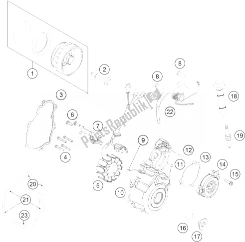 All parts for the Ignition System of the KTM 250 SX F Europe 2014