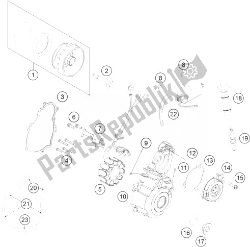 All parts for the Ignition System of the KTM 350 SX F Europe 2014