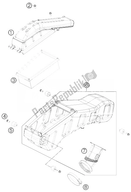 All parts for the Air Filter of the KTM 690 SMC R Australia 2013