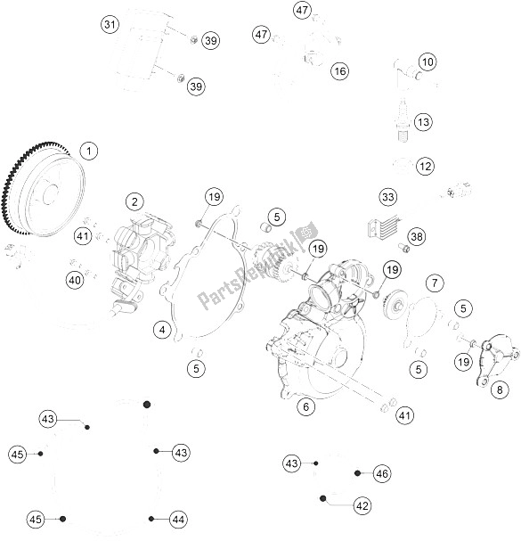 All parts for the Ignition System of the KTM Freeride 250 R USA 2015