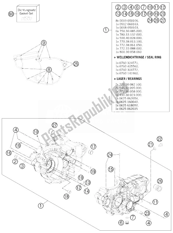 Todas las partes para Caja Del Motor de KTM Freeride 350 Australia 2014