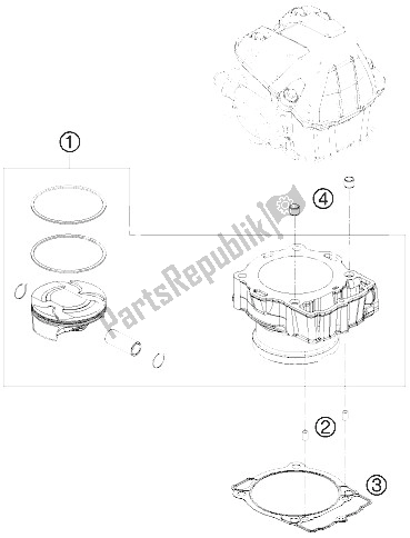 All parts for the Cylinder of the KTM 450 EXC Factory Edition Europe 2015