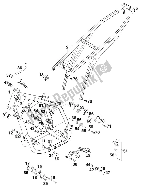 Todas las partes para Marco 400/620 Sc 200 de KTM 620 SC Australia 2000