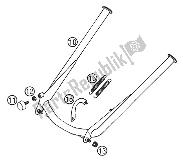 All parts for the Center Stand Adventure 2001 of the KTM 640 Adventure R Australia 2001