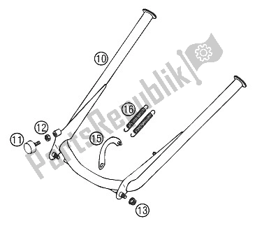 Tutte le parti per il Center Stand Adventure 2001 del KTM 640 Adventure R Australia 2002