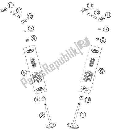 All parts for the Valve Drive of the KTM 450 SX F Europe 2007