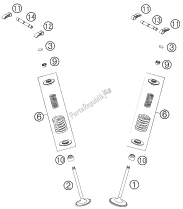 All parts for the Valve Drive of the KTM 450 SXS F Europe 2007