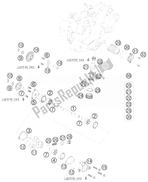 Alle onderdelen voor de Smeersysteem van de KTM 450 SX F Europe 2010